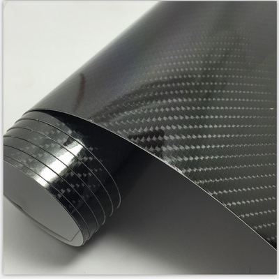 5D Fibre di carbonio nero Accessoiri interni PVC Materie prime per automobili Motociclette