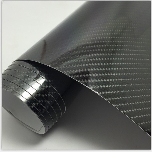 5D Fibre di carbonio nero Accessoiri interni PVC Materie prime per automobili Motociclette