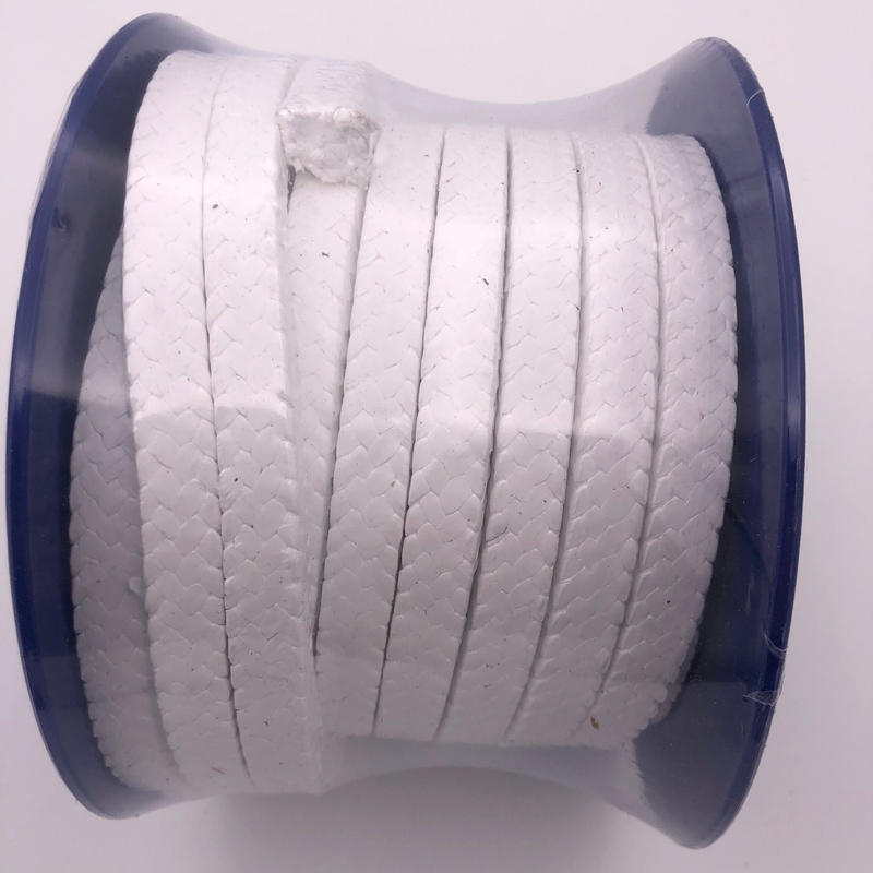 Materiale oleoso imballaggio a ghiandola PTFE bianco intrecciato per sigillo della pompa in dimensioni da 3*3 mm a 60*60 mm